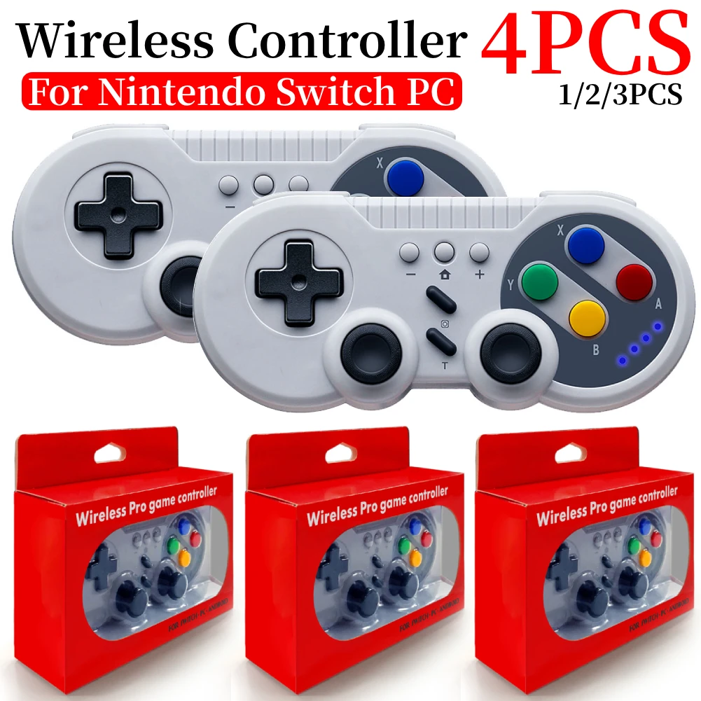 1-4PCS Retro Wireless Game Console Mini Video Console with Game Player Wireless Game Controller for Nintendo Switch & Windows PC