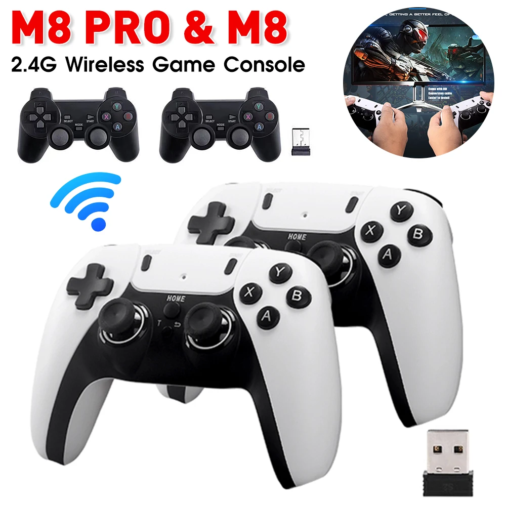 2.4G Wireless Retro Gaming Console Battery Powered Handheld Video Game Joystick Portable Game Player GamePad for Kids Adults