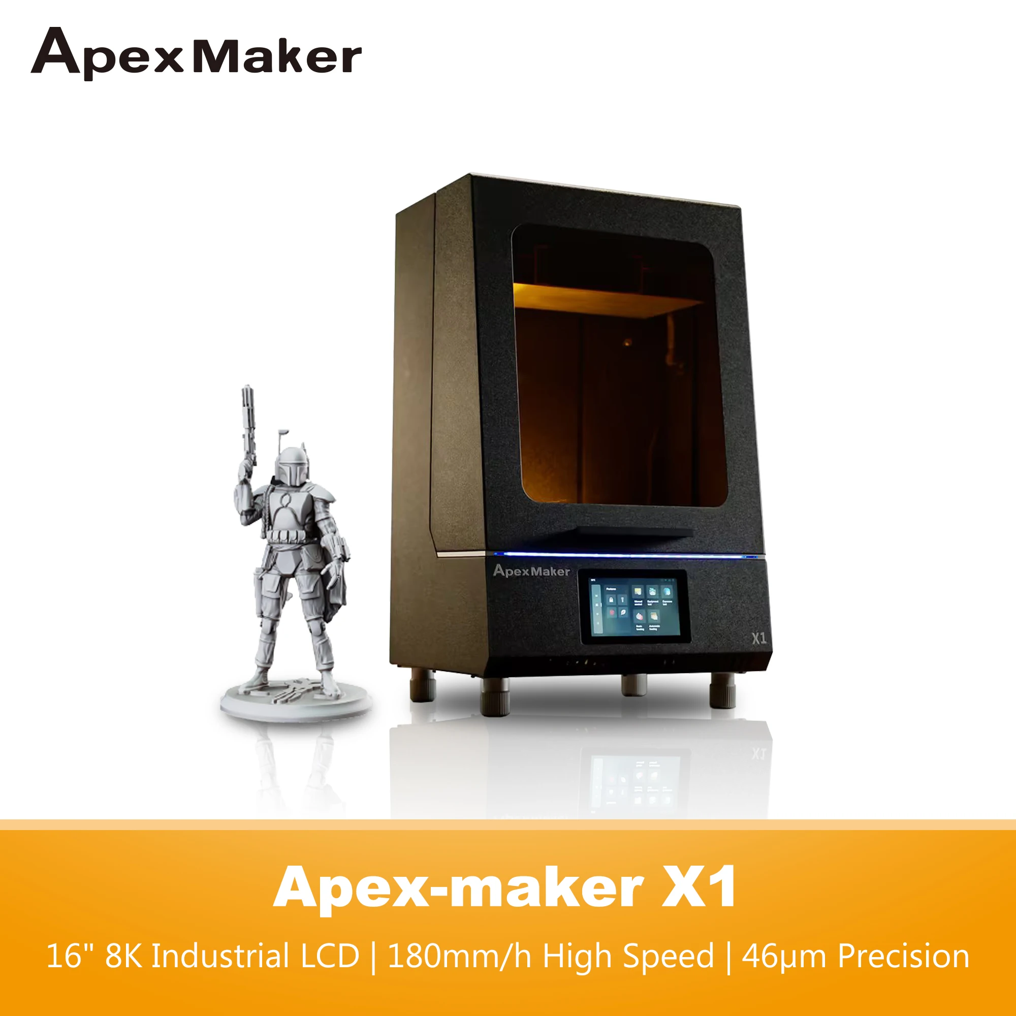 ApexMaker X1 16 inch 3D Resin Printer Industrial High Speed 3D Printer 8K Monochrome Srceen  pixel size 46um  (Delivery in Dec)