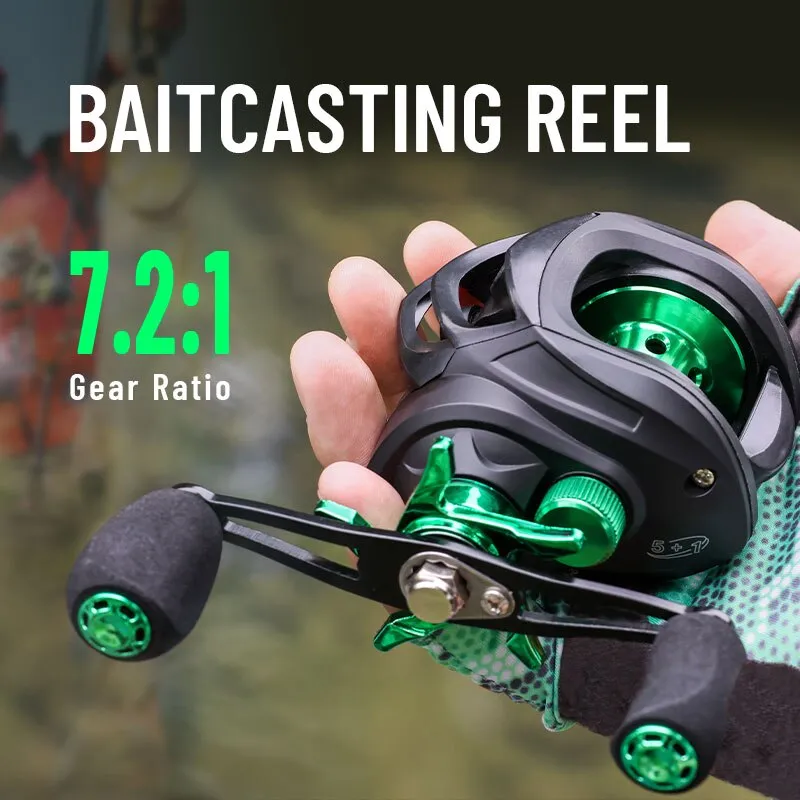 Fishmx Fishing Reel 7.2:1 Gear Ratio Max Drag 10kg Baitcasting Reel with  Aluminum Spool for Lure Freshwater Pesca : Gearbest