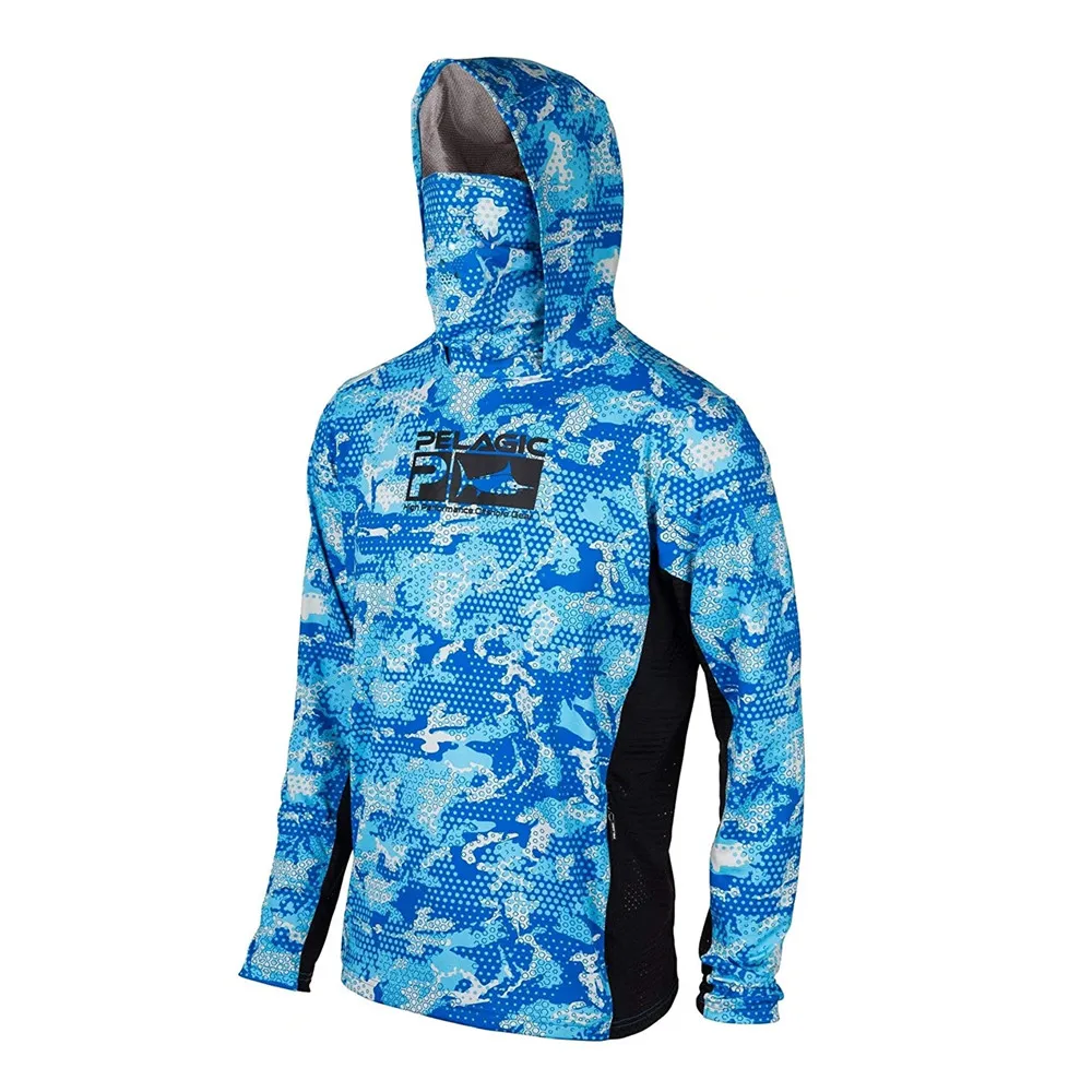 New Pelagic Fishing Shirt Upf 50+ Long Sleeve Hooded Face Mask Jerseys  Camisa De Pesca Quick Dry Sun Protection Fishing Clothing - AliExpress