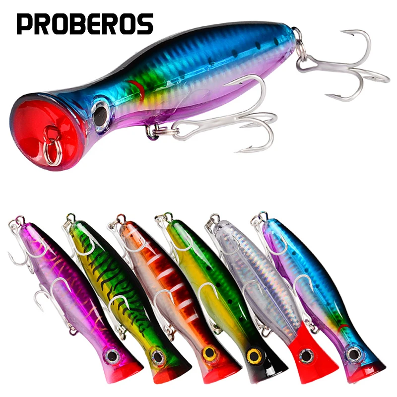 PRO BEROS Big Popper Wobbler Fishing Lure Floating Bait 43g Topwater Lure  Whopper Saltwater Lures Isca Artificial Pike Tackle : Gearbest