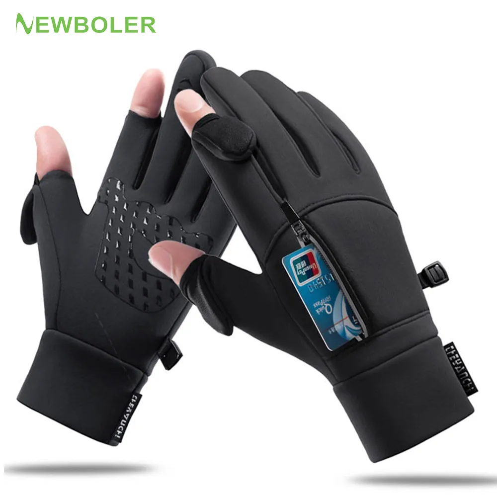 Winter Fishing Gloves 2 Finger Flip Waterproof Winter Gloves