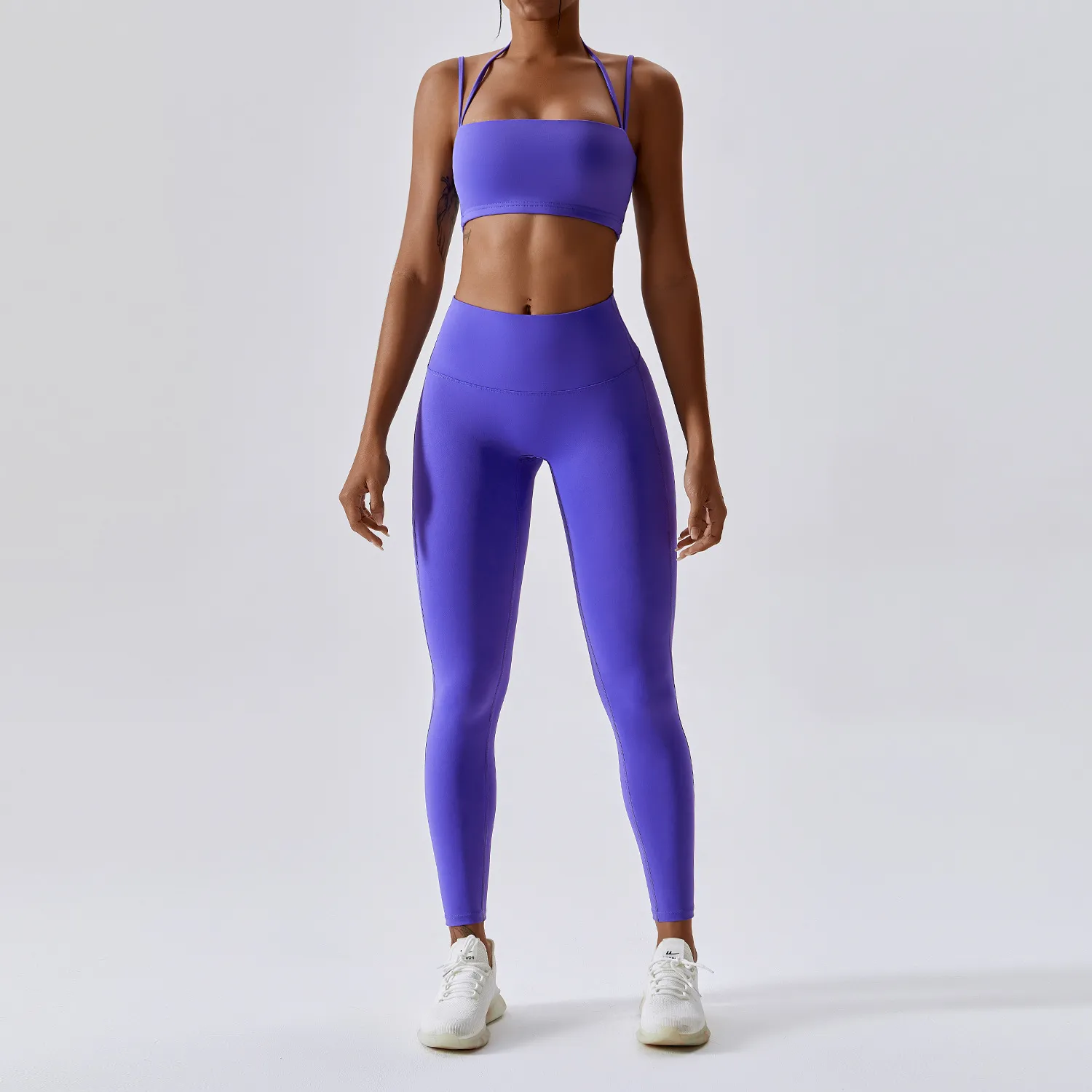 Seamless Yoga Two Piece Set For Women Sports Bra And Leggings, Gym